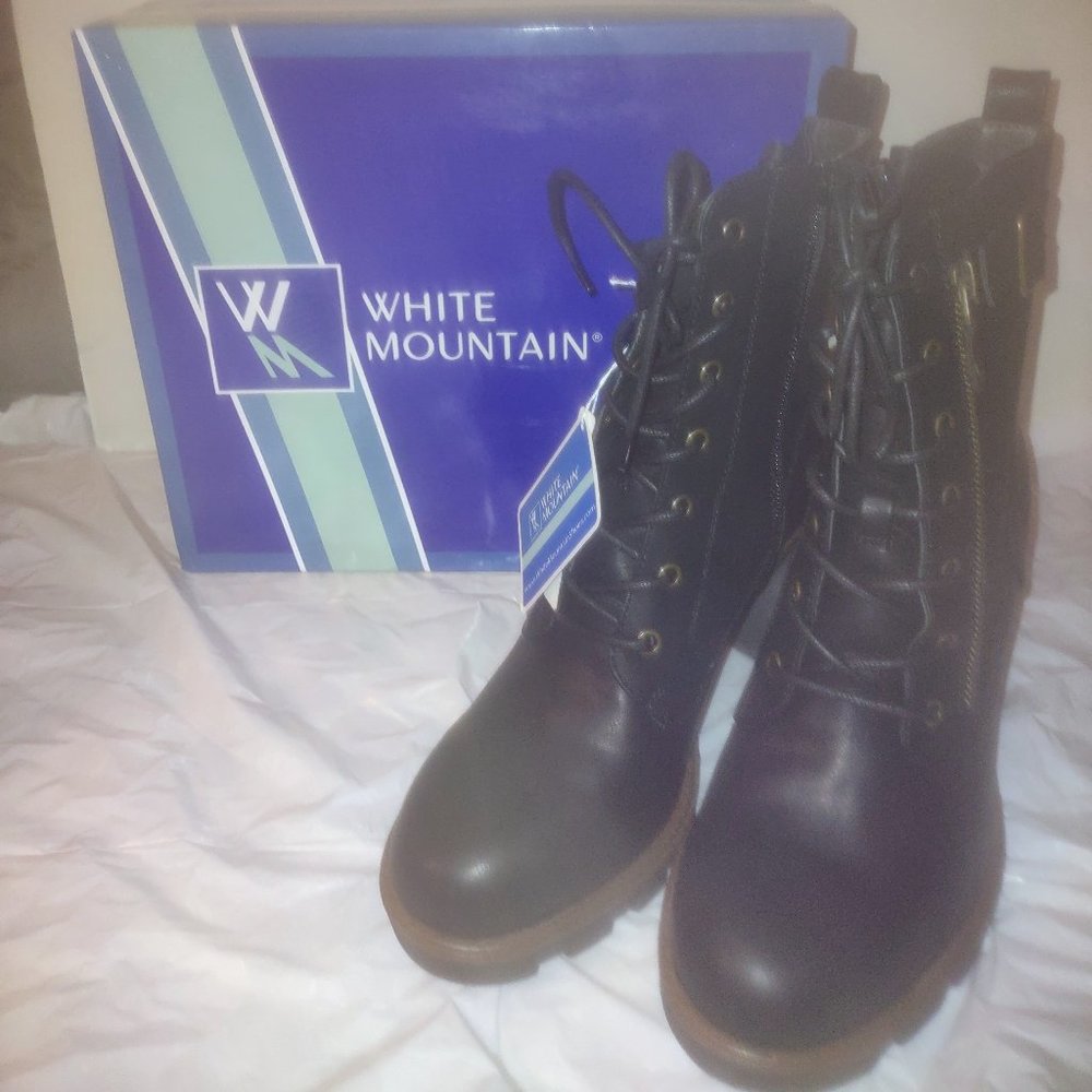 White Mountain Boots Beverley Size 11M Lace up Booties Black - NWT CYBER MONDAY